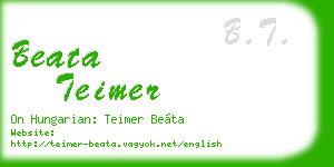 beata teimer business card